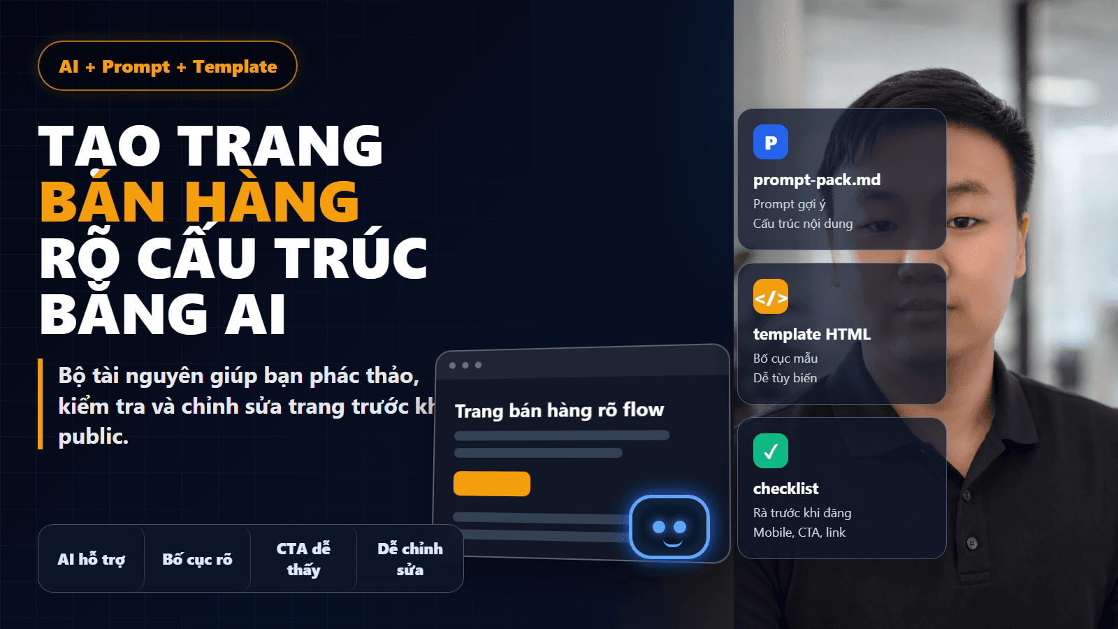 Tạo Trang Bán Hàng Rõ Cấu Trúc Bằng AI