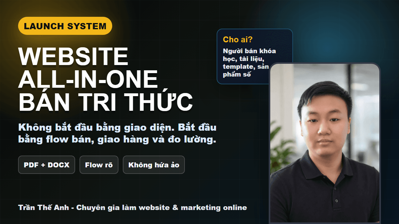 Khóa mẫu Website All-In-One cho khóa học và sản phẩm số